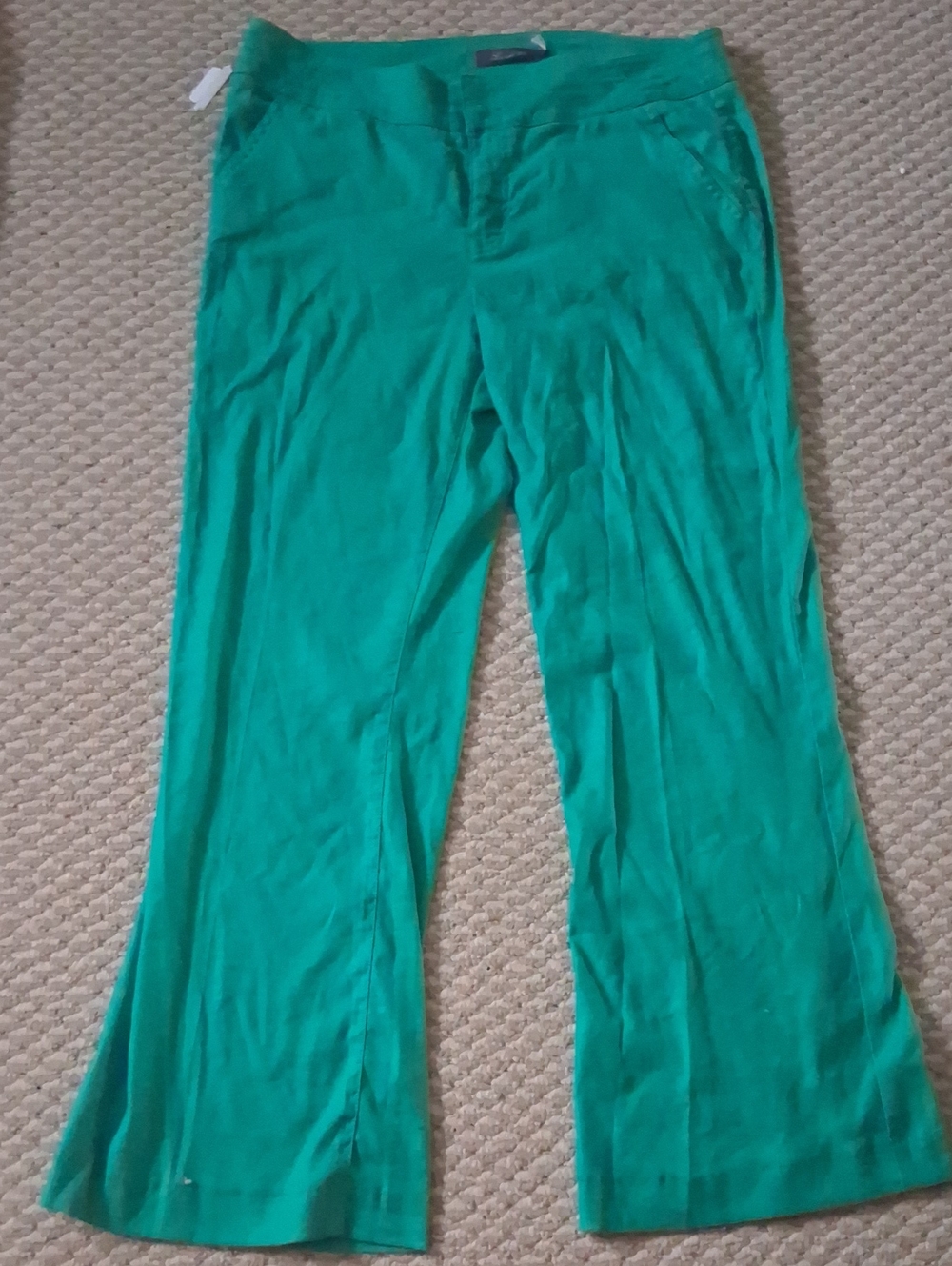 Level 99 Anthropologie Linen Blend Boot-Cut Flare Pants